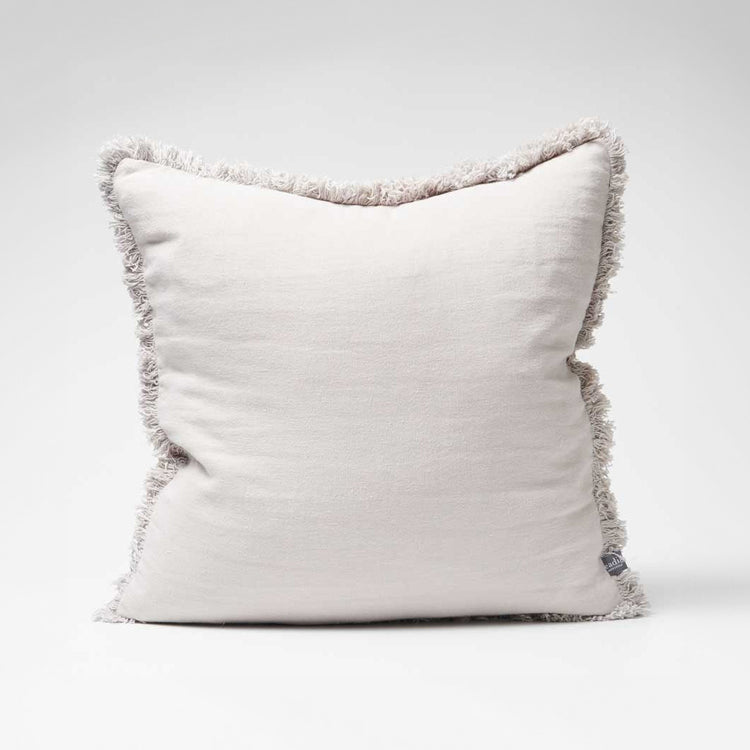 Luca Boho Linen Cushion - Silver Grey