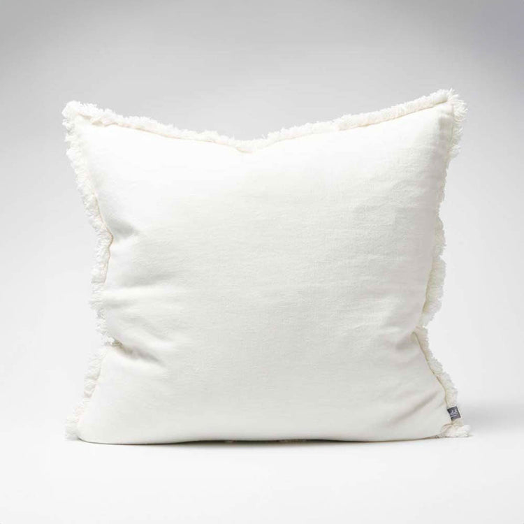 Luca Boho Linen Cushion - Off White