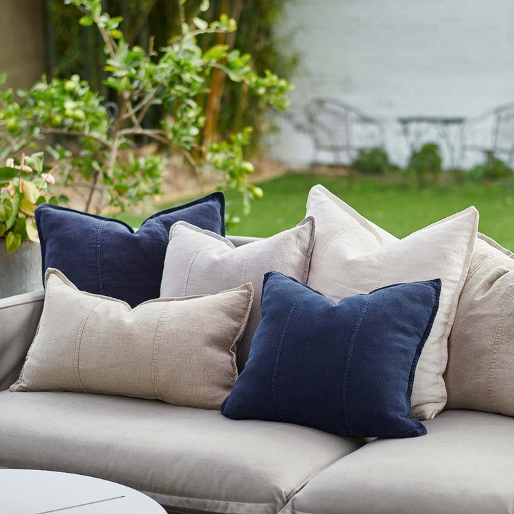 Luca Linen Outdoor Cushion - Off White