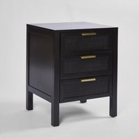 Santorini Bedside 3 Drawers - Black