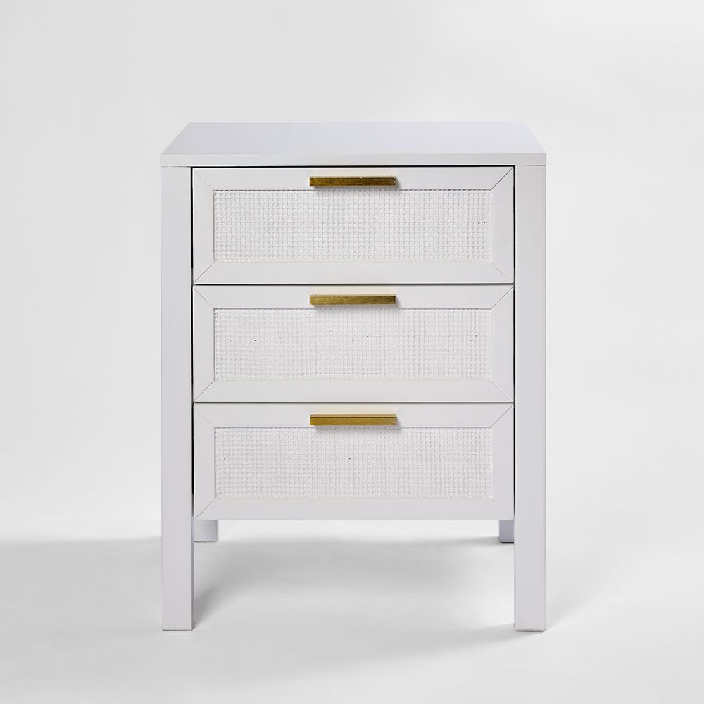 Santorini Bedside 3 Drawers - White