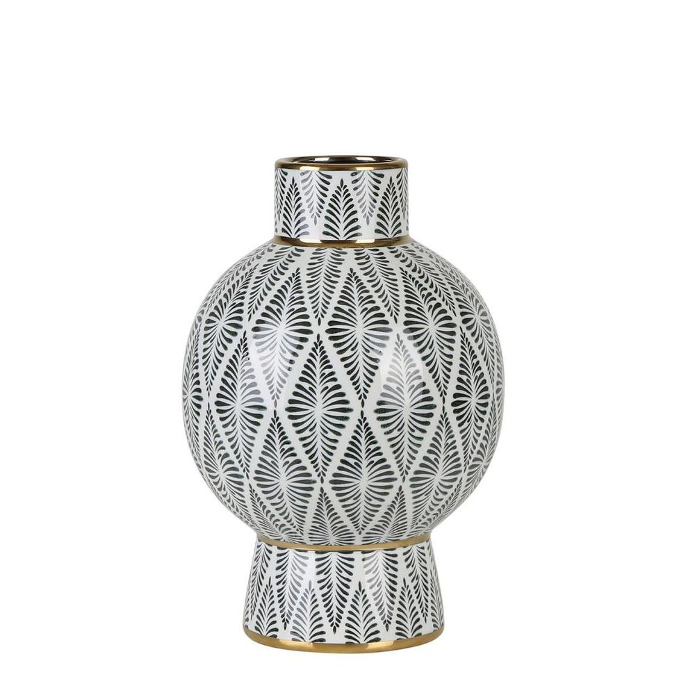 Gatsby Neck Vase Large - Black & White