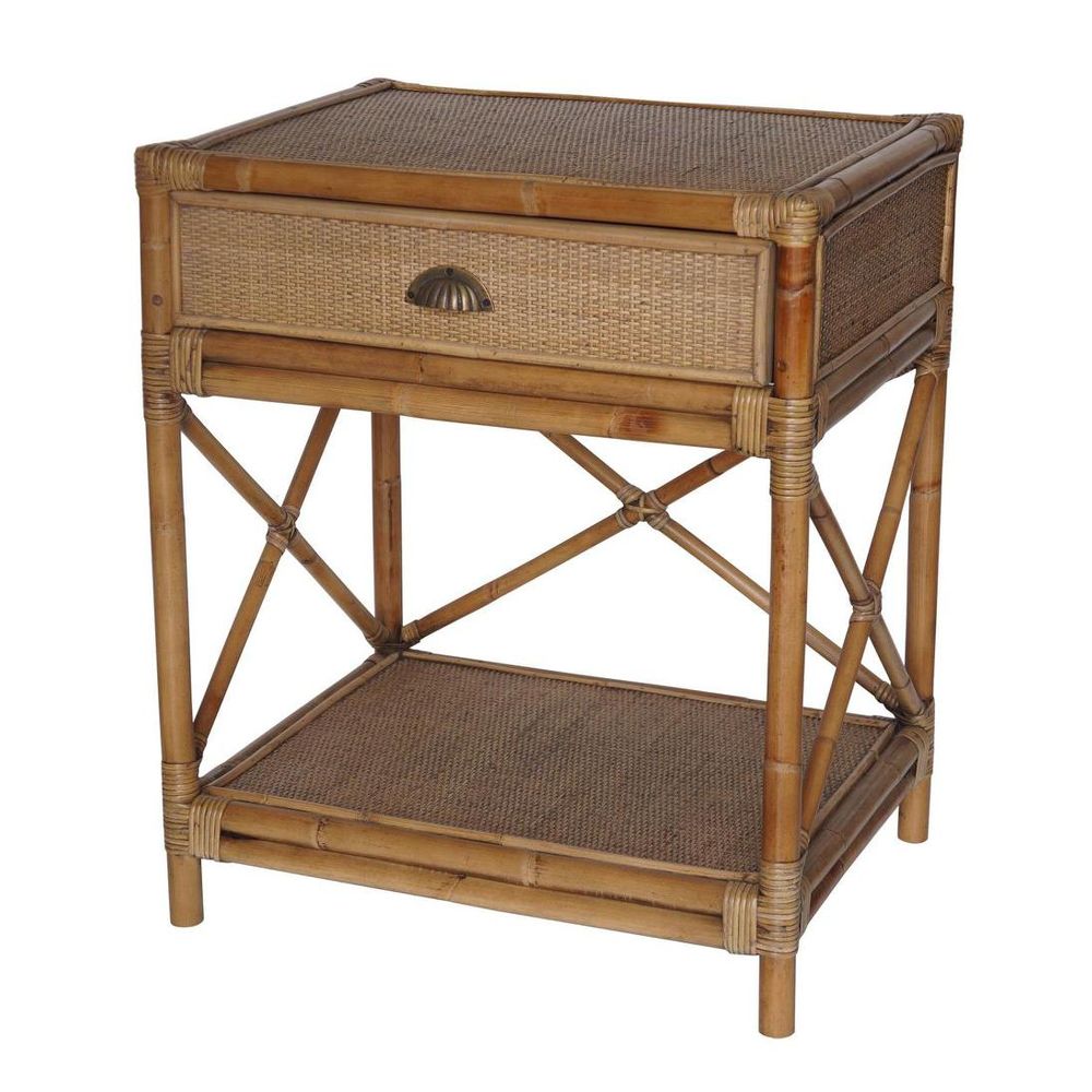 Cayman Rattan Hamptons Bedside Table