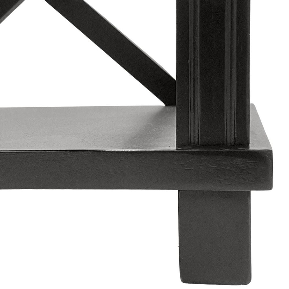 Sorrento Hamptons Bedside Table With Drawer - Black