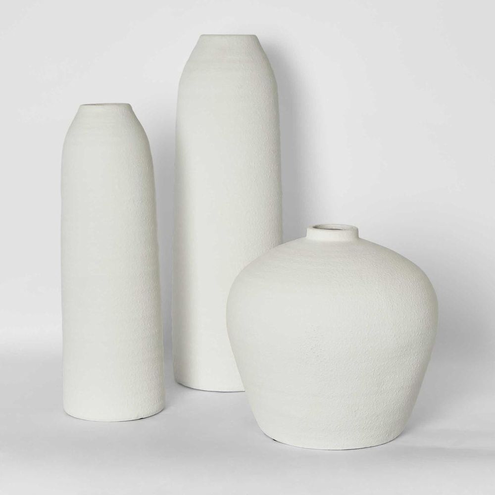 Laila Round Vase - White