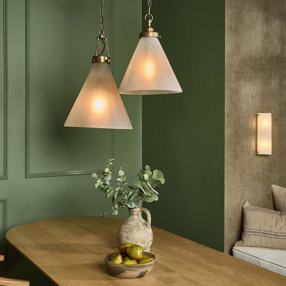 Gadsden Ceiling Pendant Large - Brass/Frosted Glass