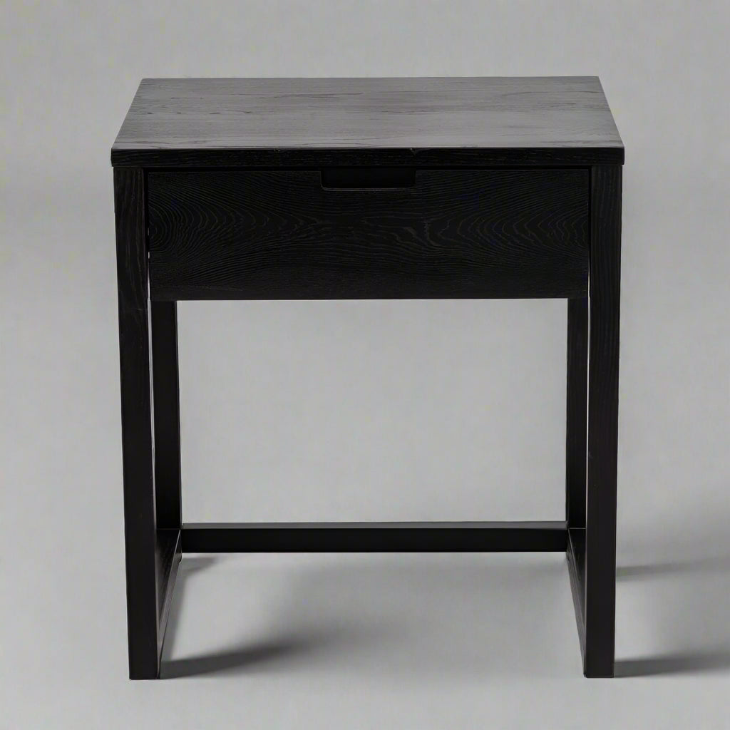 Oslo Oak Bedside Table - Black