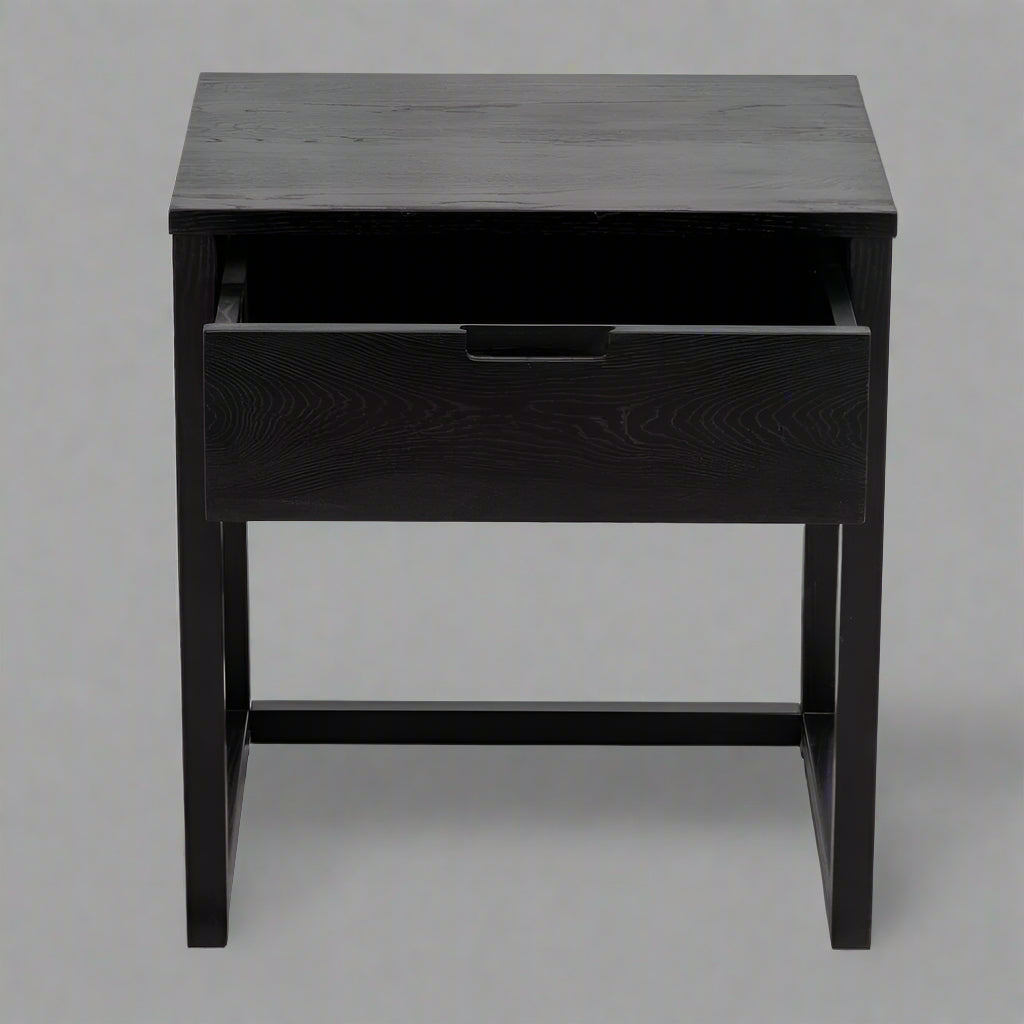 Oslo Oak Bedside Table - Black