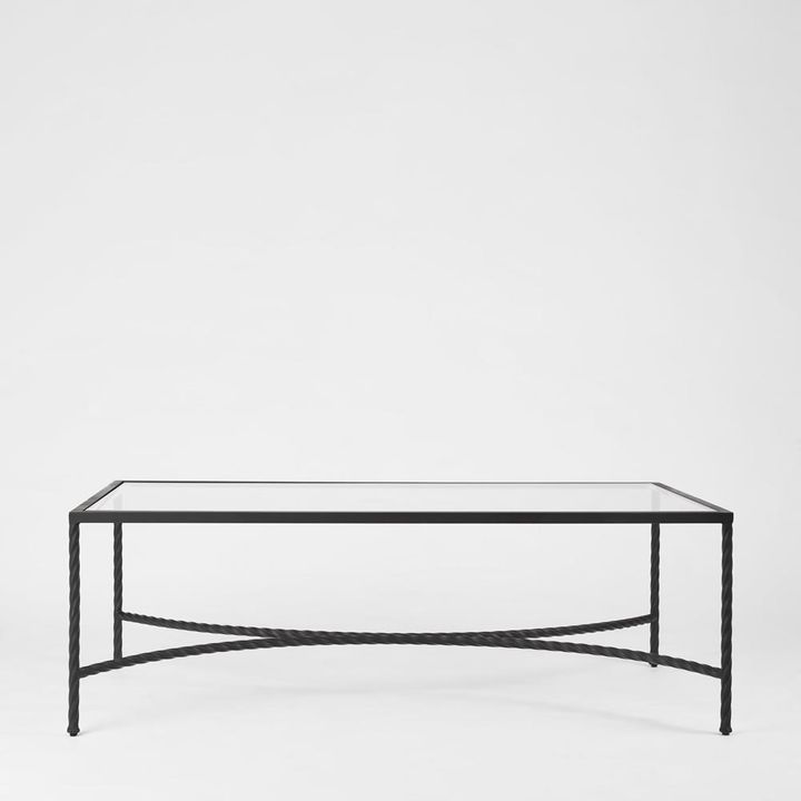 Palais Glass Top Rectangular Coffee Table - Black