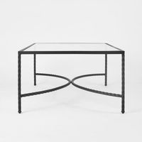 Palais Glass Top Rectangular Coffee Table - Black