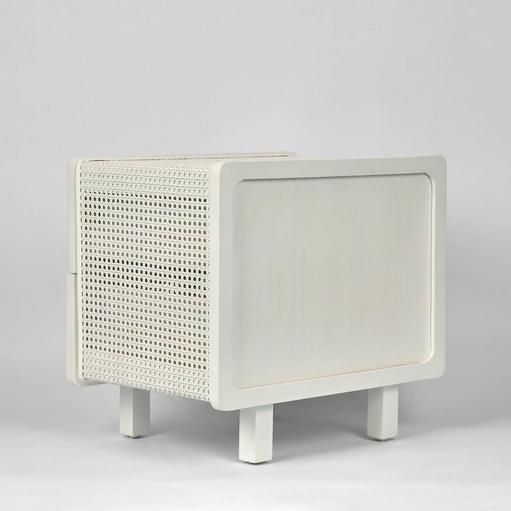 Hayme Bedside Table - Chalk
