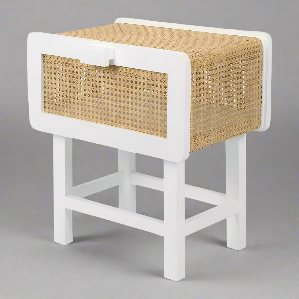 Zoe Bedside Table - Chalk