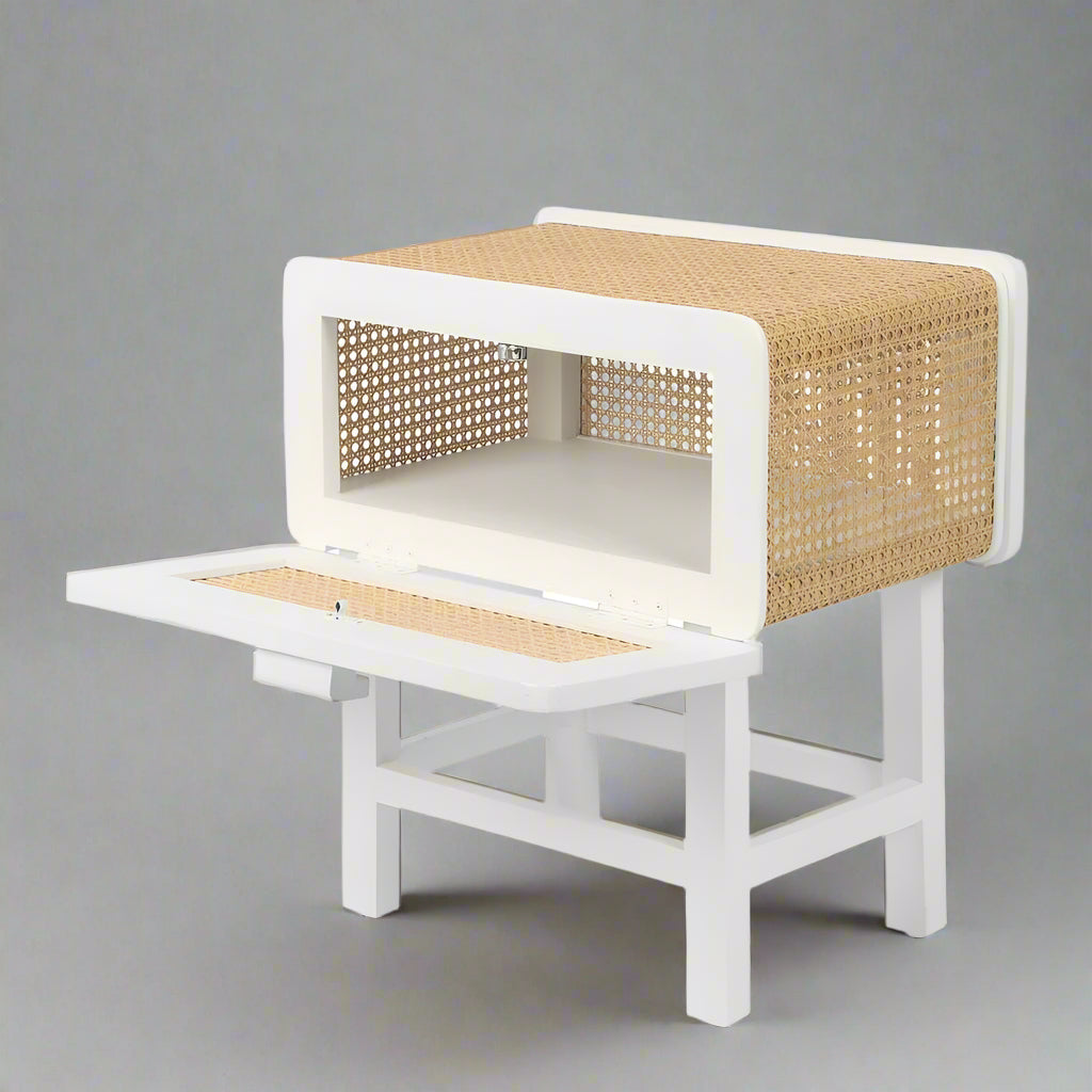 Zoe Bedside Table - Chalk