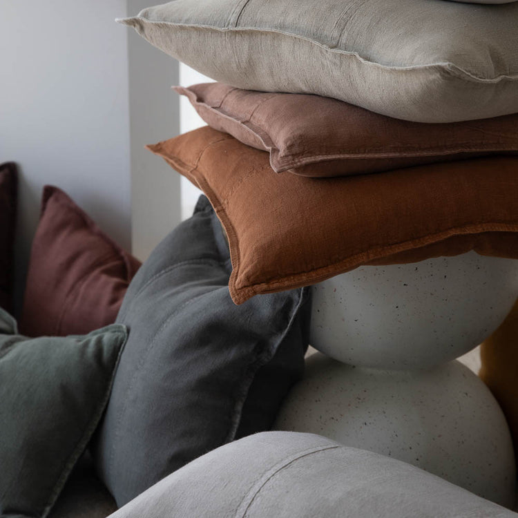 Luca Linen Cushion - Nutmeg