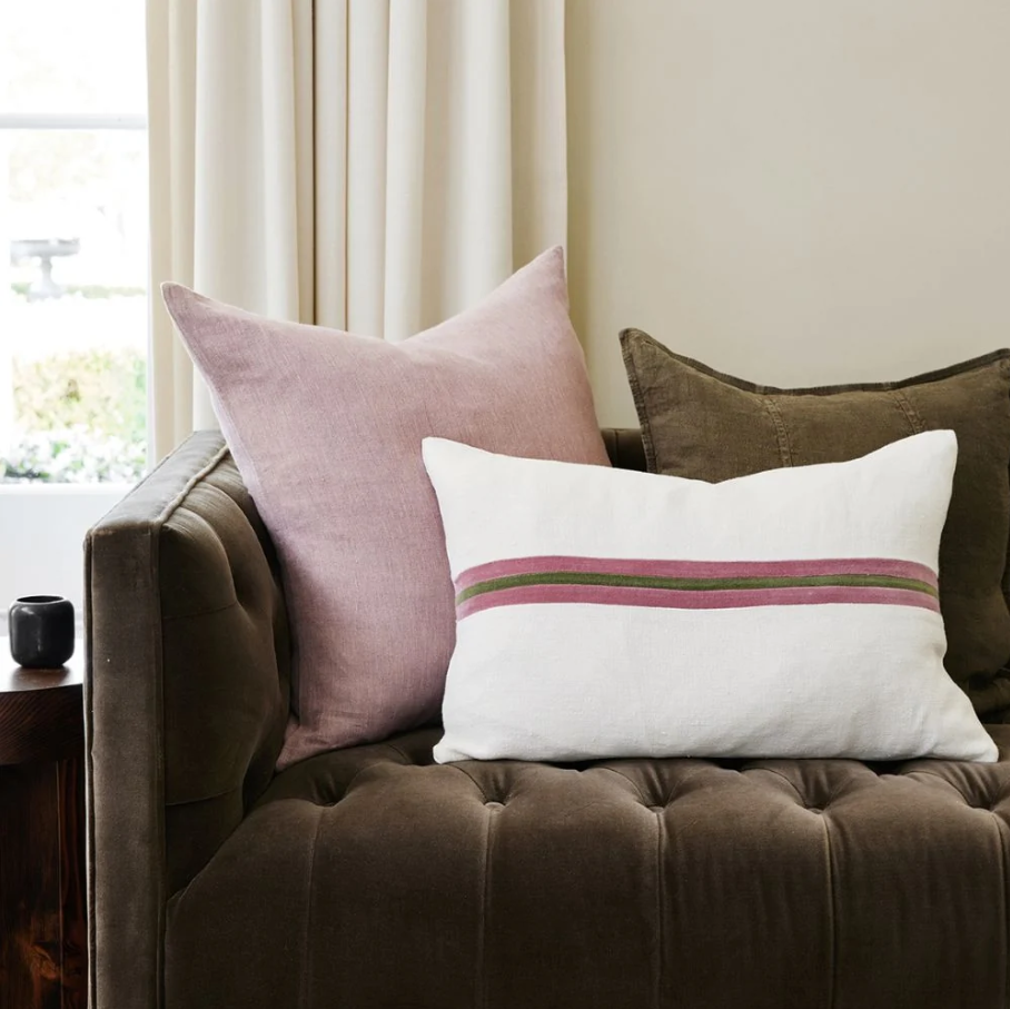 Sonnet Linen Cushion - Dusty Mauve