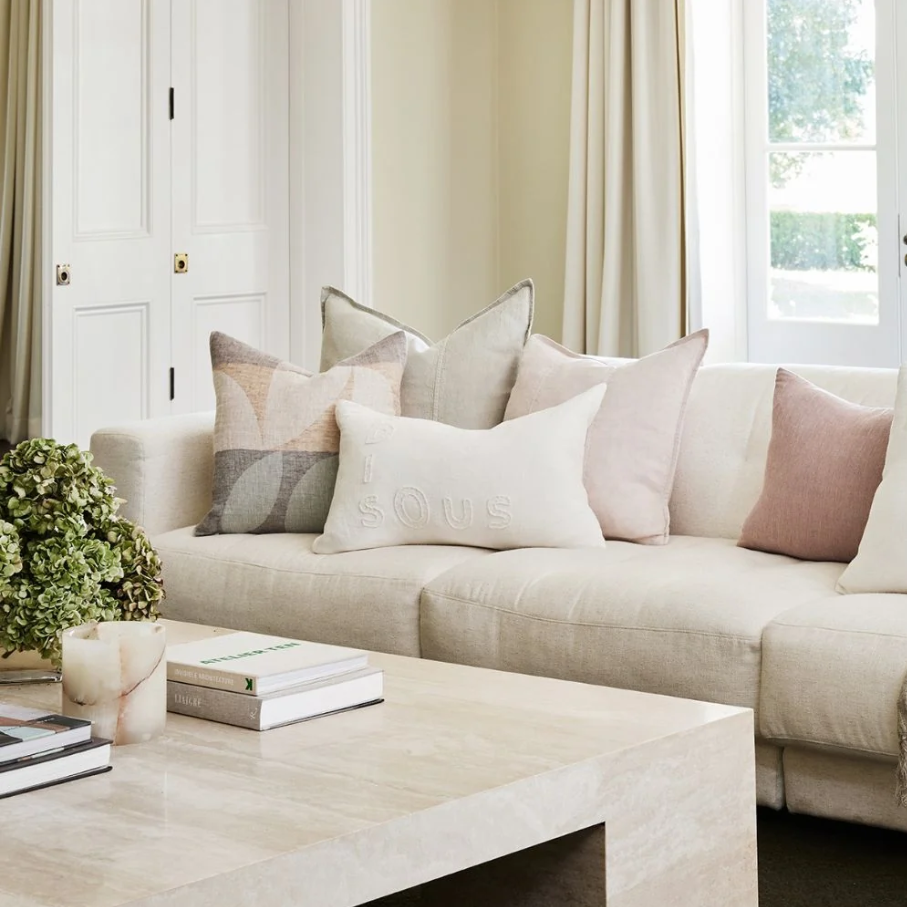 Sonnet Linen Cushion - Dusty Mauve