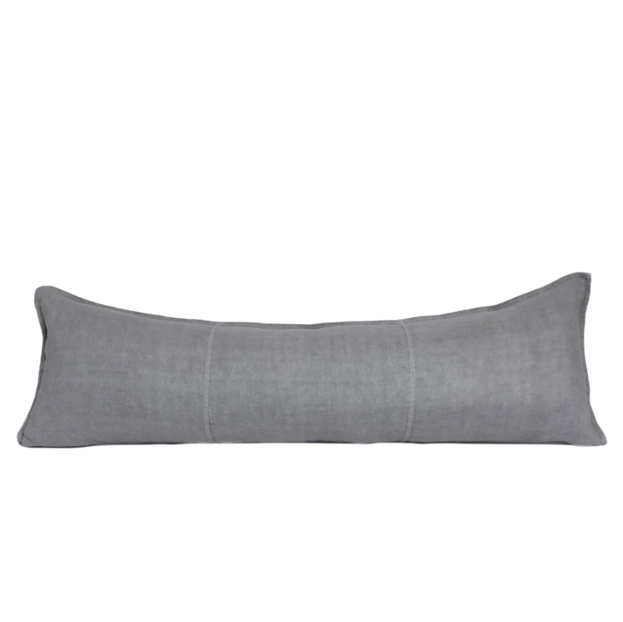 Luca Linen Long Lumbar Cushion - Grey