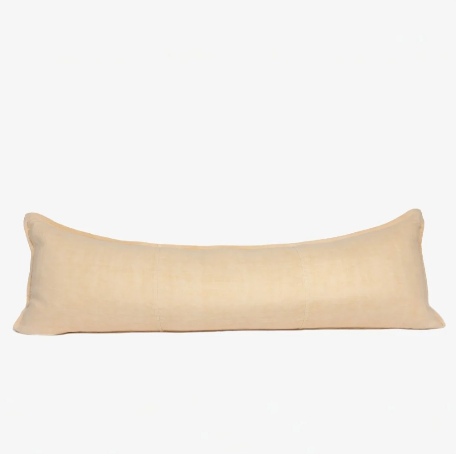 Luca Linen Long Lumbar Cushion - Soft Butter