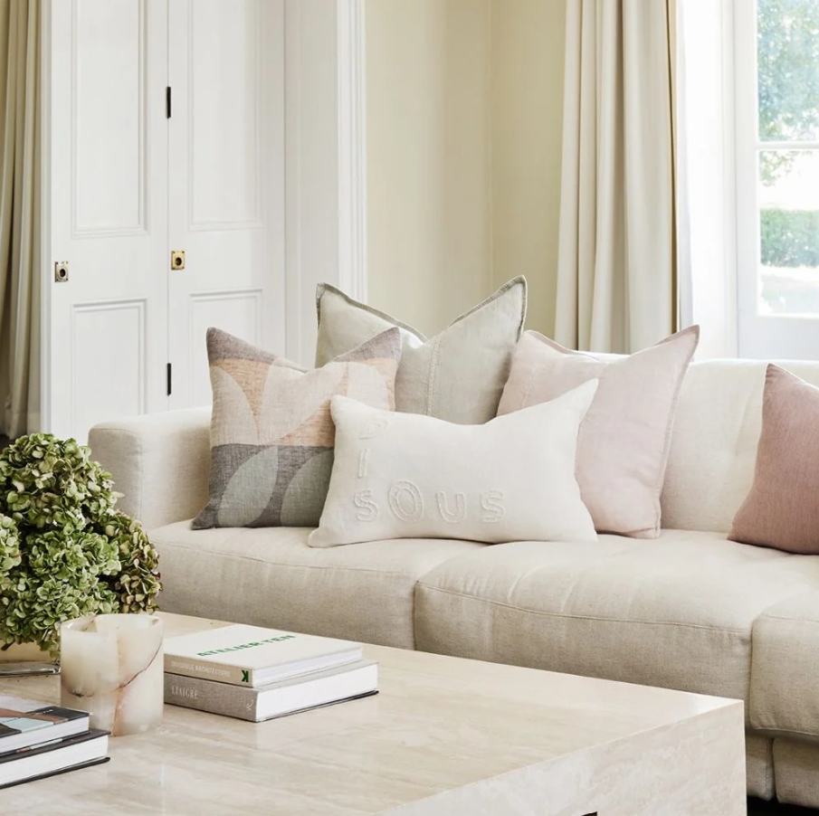Luca Linen Cushion - Soft Lilac