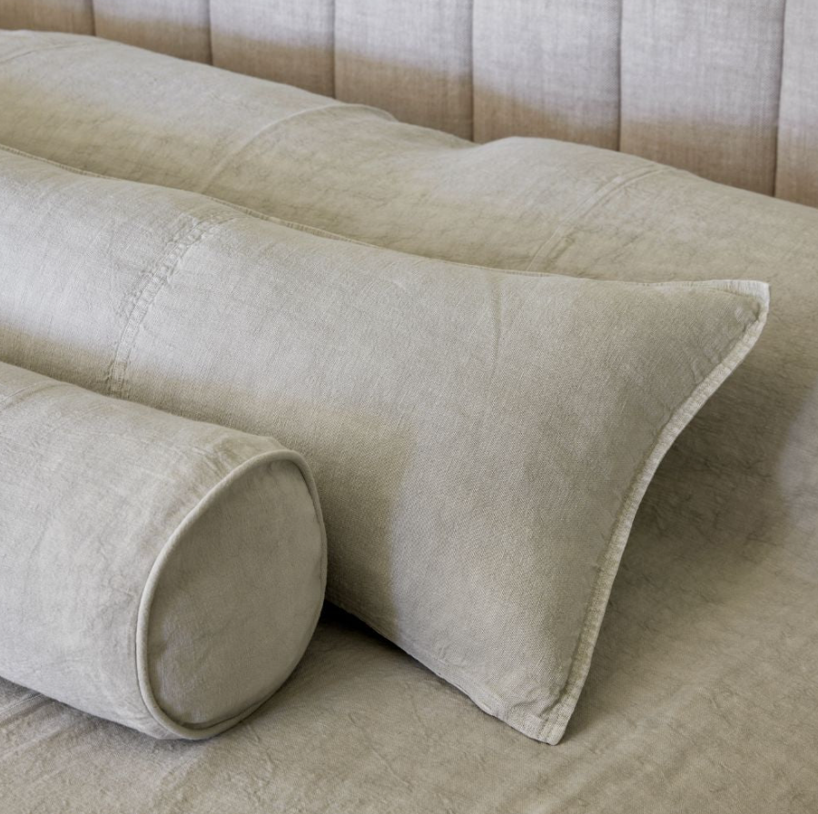 Luca Linen Bolster - Putty