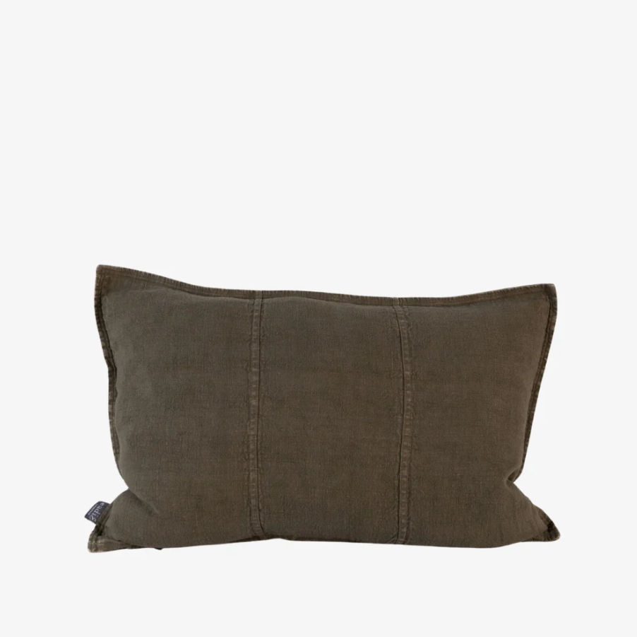 Luca Linen Cushion - Moss Green