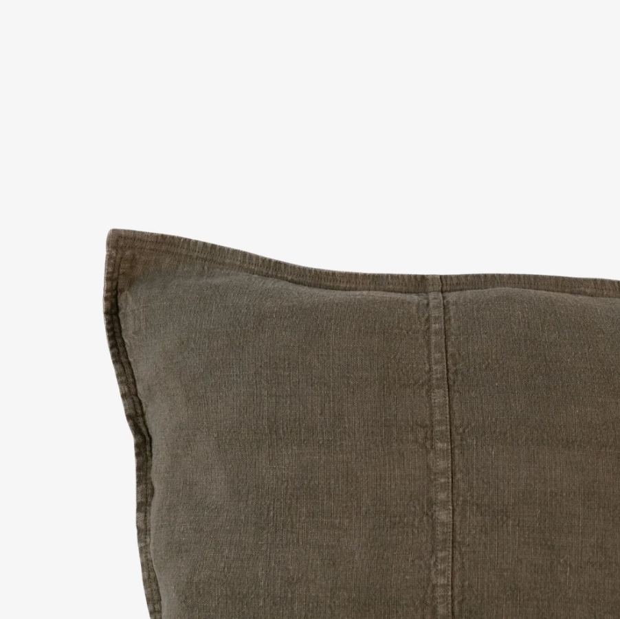 Luca Linen Cushion - Moss Green