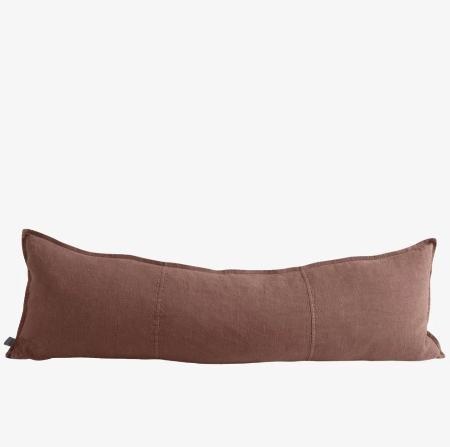Luca Linen Long Lumbar Cushion - Clay