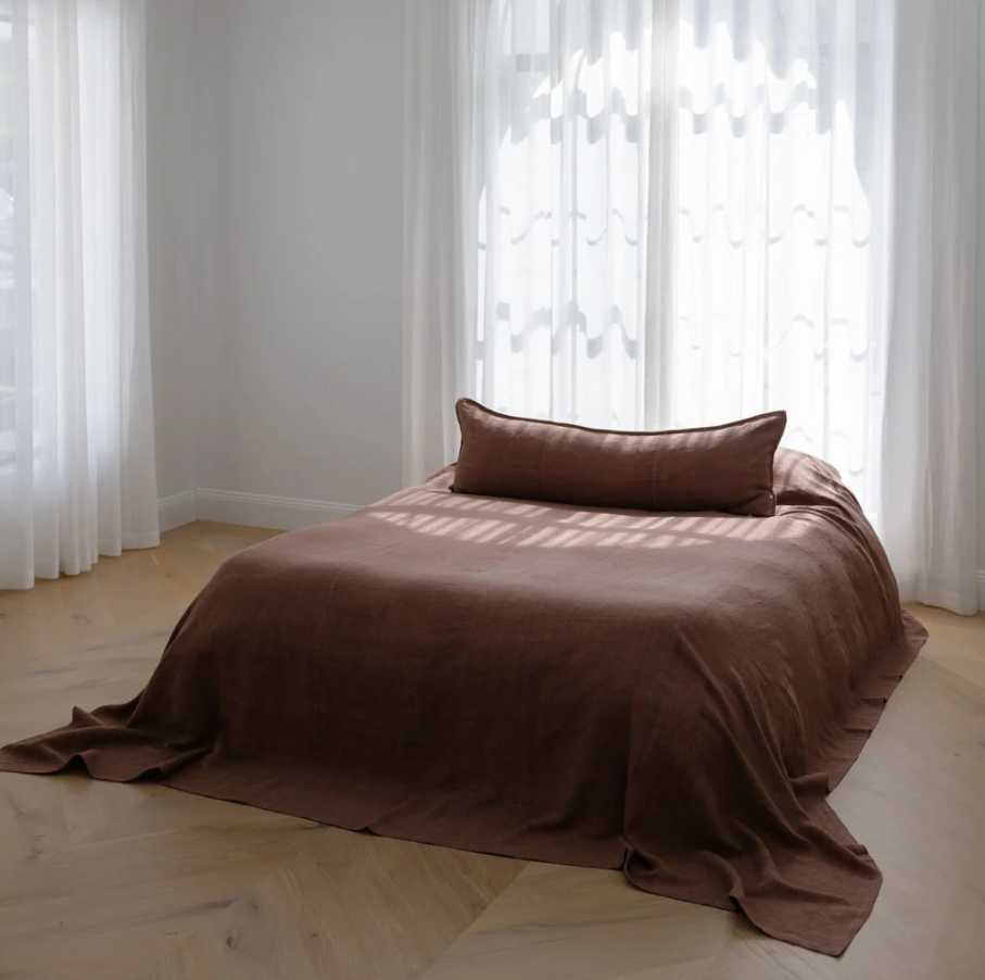 Luca Linen Long Lumbar Cushion - Clay