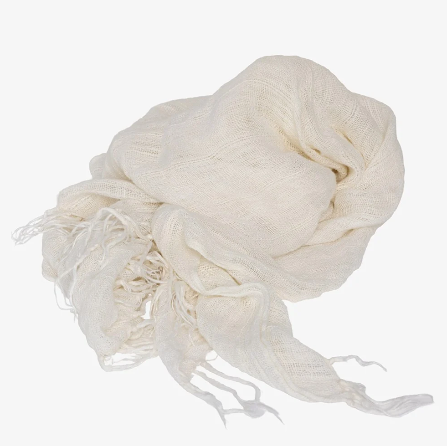 Aira Linen Throw - Off White