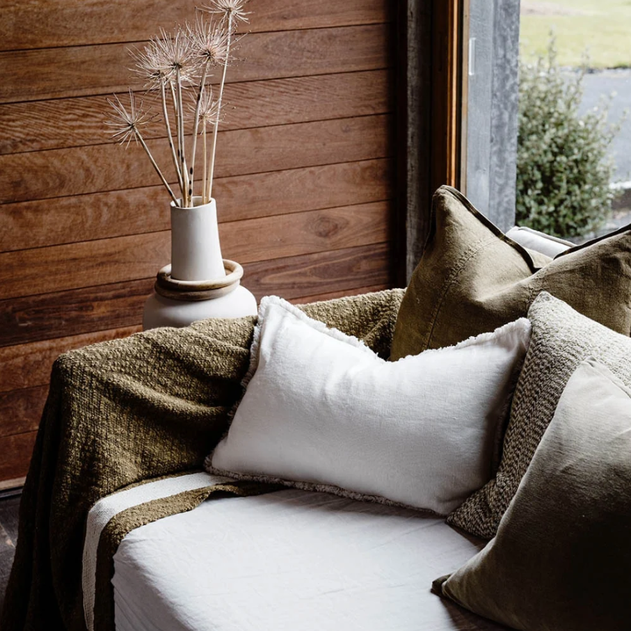 Zen Throw - Olive/White