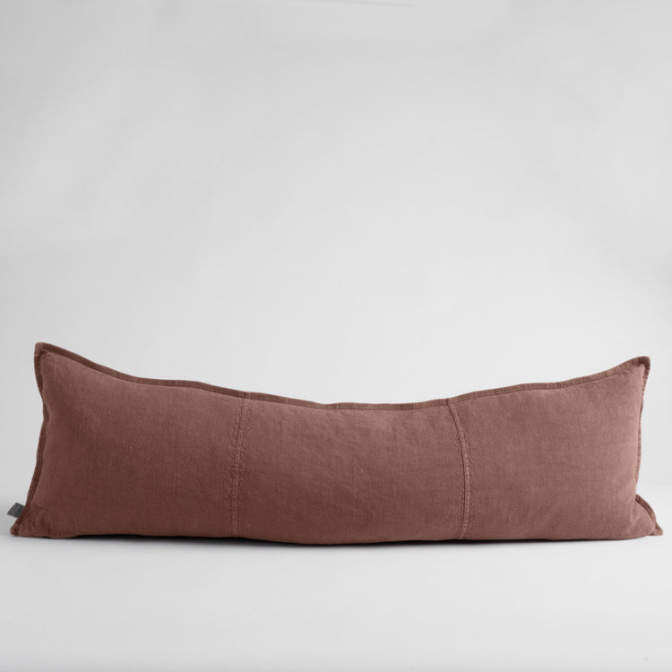 Luca Linen Long Lumbar Cushion - Clay