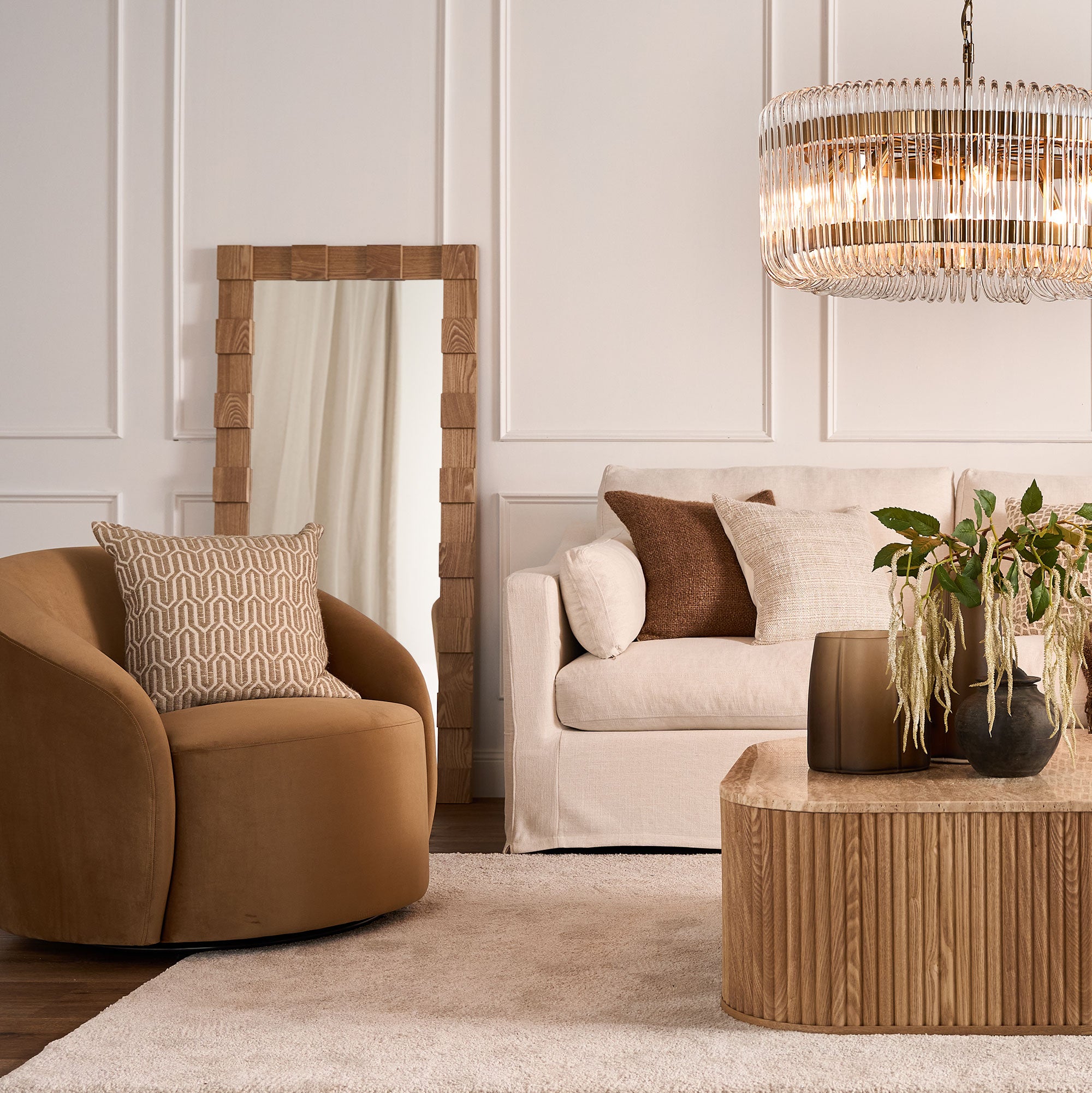 Monument Floor Mirror - Oak