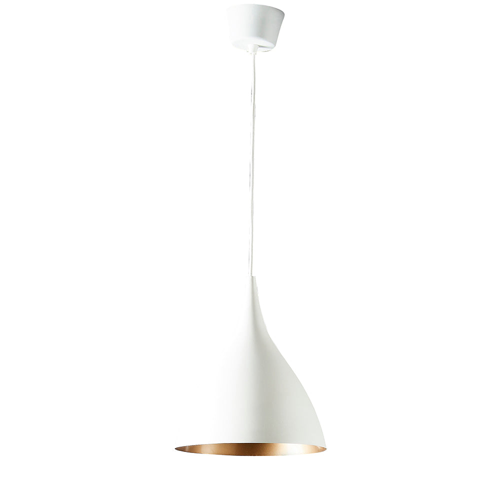 MacMillan Round Ceiling Pendant Small - White and Brass