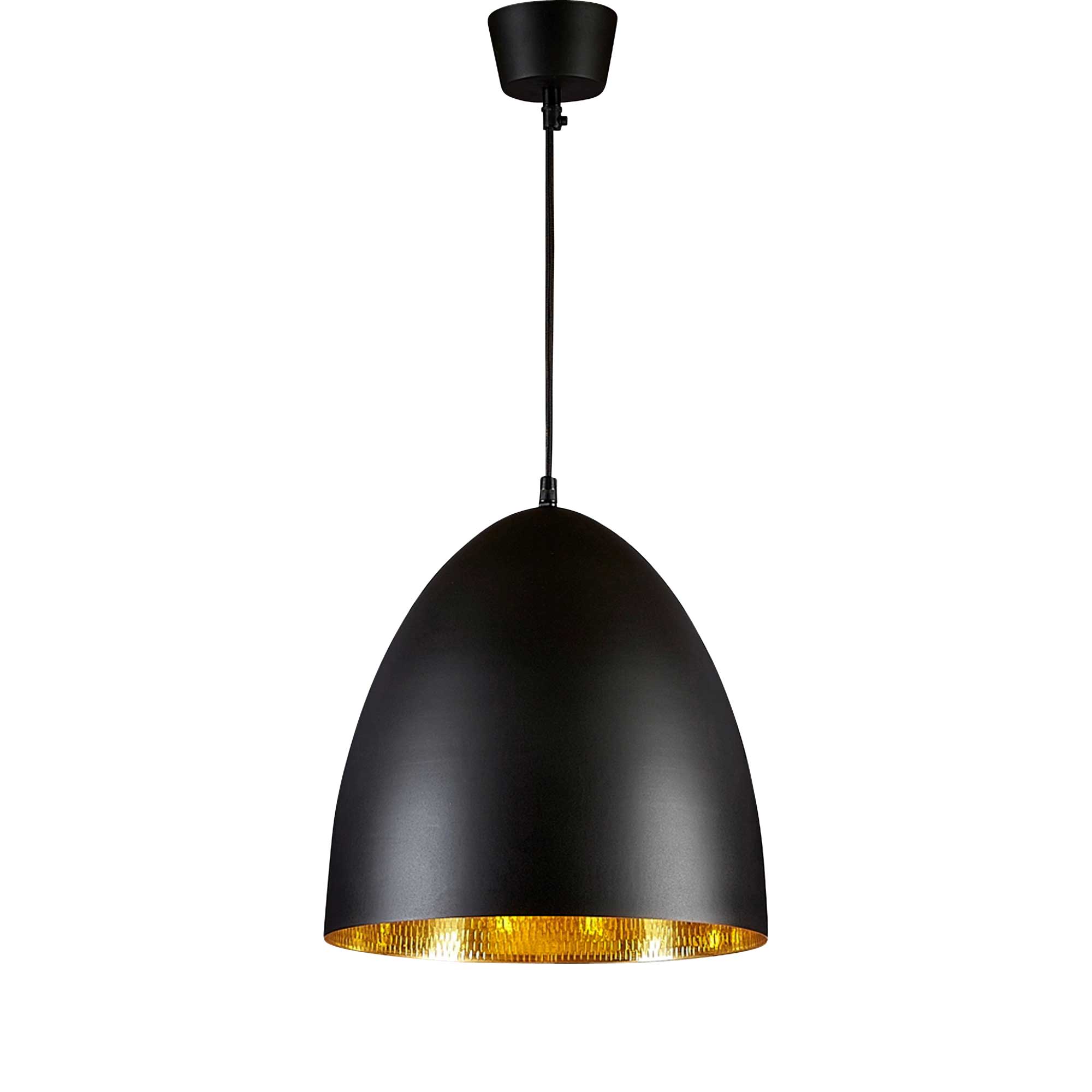 Egg Ceiling Pendant - Black / Brass