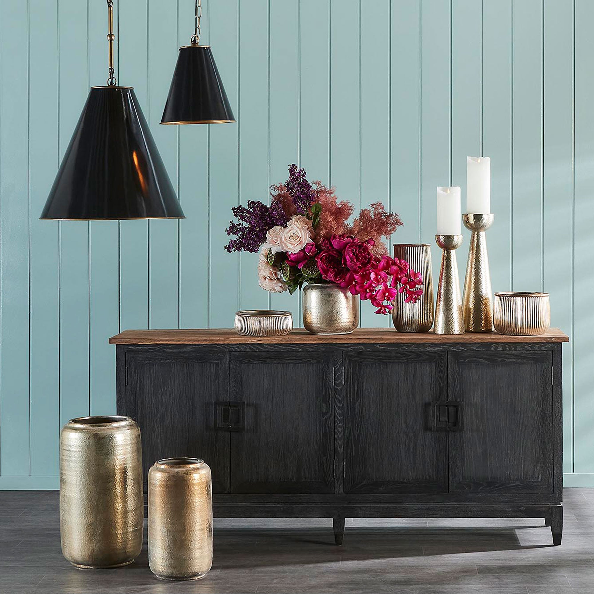 Monte Carlo Ceiling Pendant Large - Black and Brass