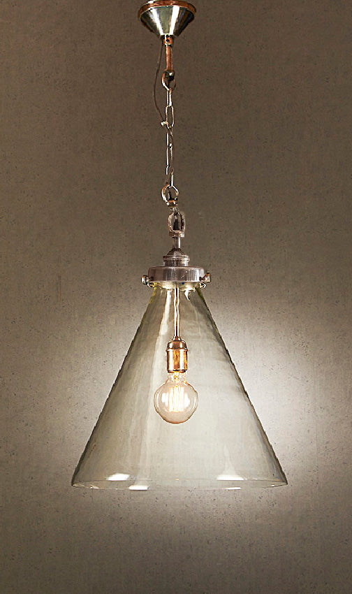 Gadsden Ceiling Pendant Medium - Silver/Clear Glass