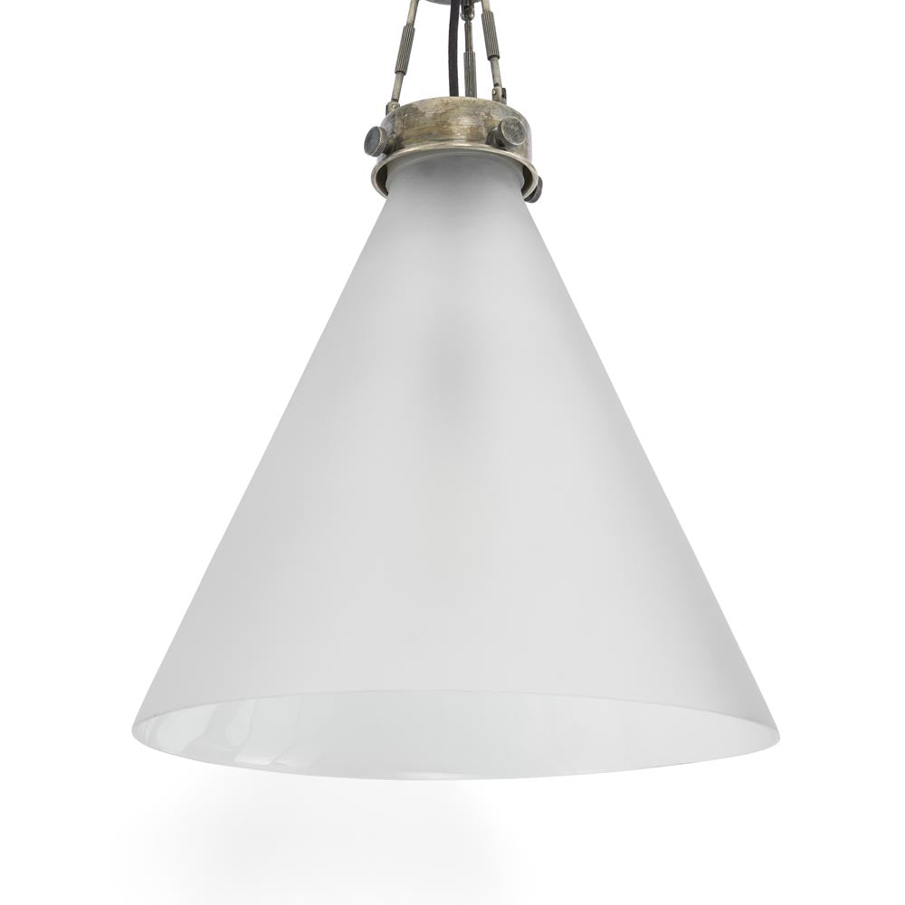 Gadsden Ceiling Pendant Large - Silver / Frosted Glass