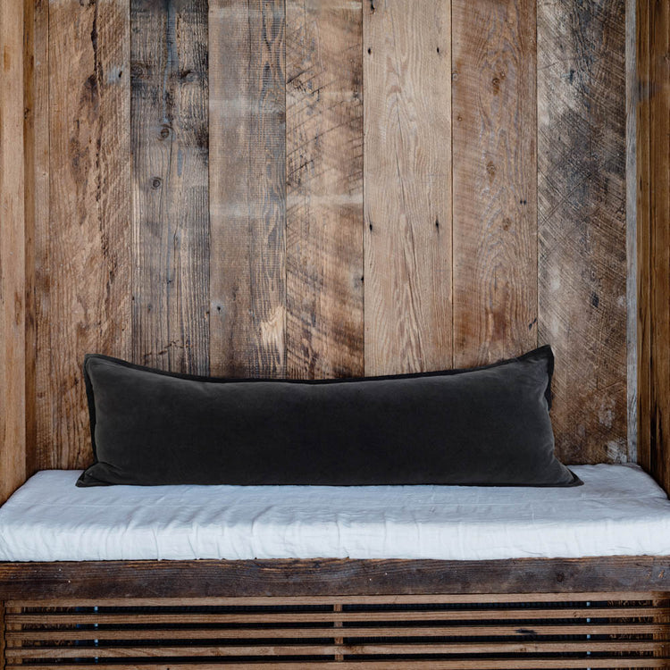 Evelyn Velvet Long Lumbar Cushion - Midnight