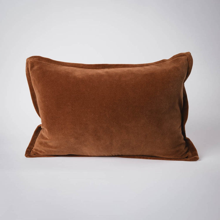 Evelyn Velvet Cushion - Nutmeg