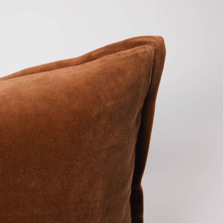 Evelyn Velvet Long Lumbar Cushion - Nutmeg