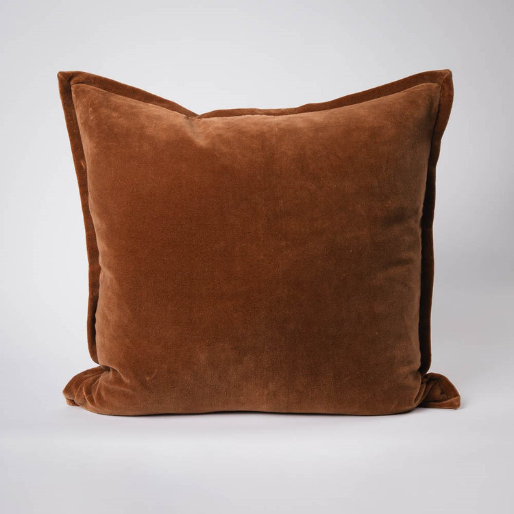 Evelyn Velvet Cushion - Nutmeg