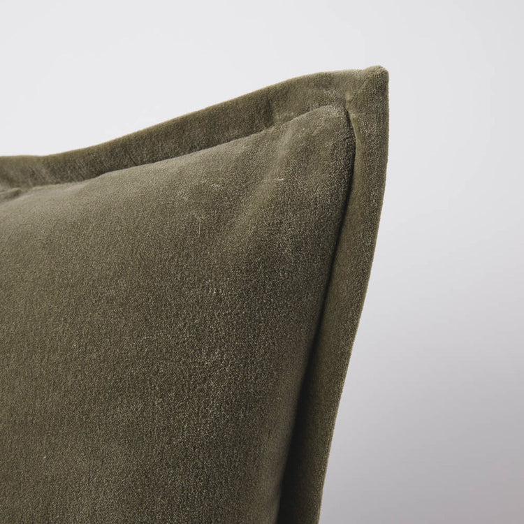 Evelyn Velvet Cushion - Olive