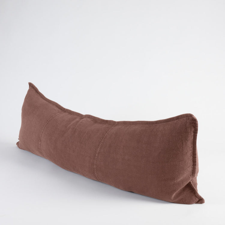 Luca Linen Long Lumbar Cushion - Clay