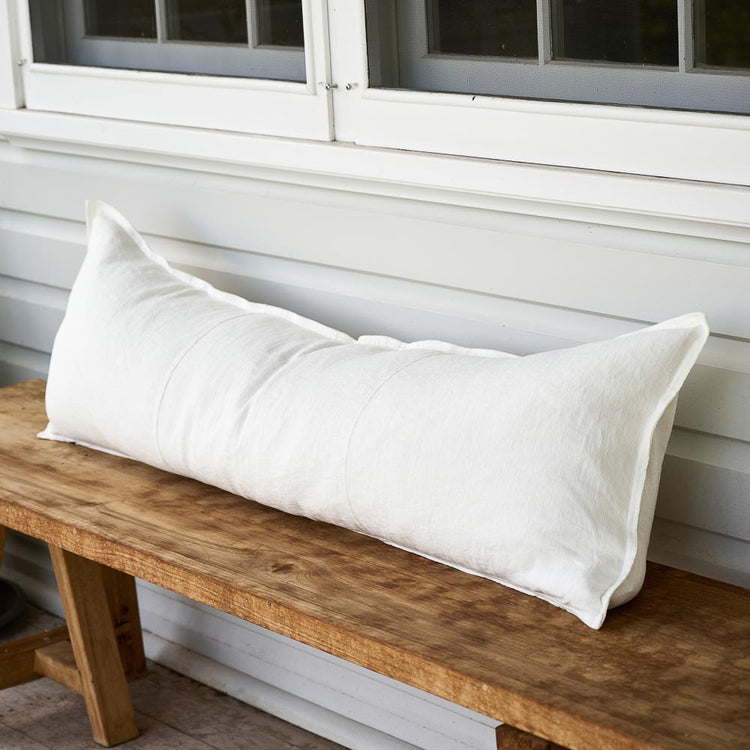Luca Linen Long Lumbar Cushion - Off White