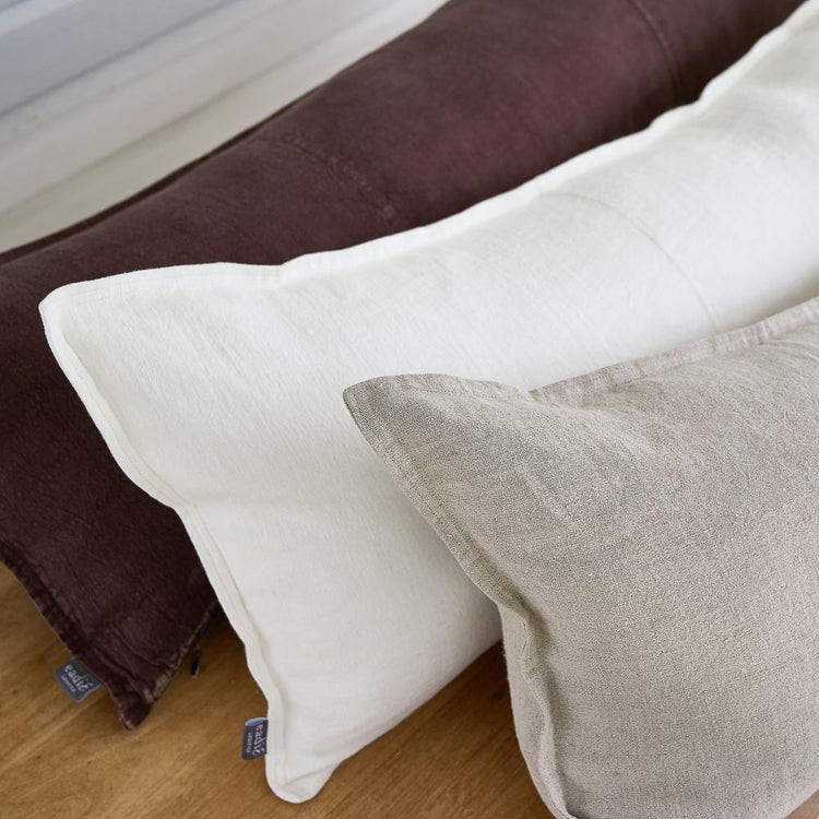 Luca Linen Long Lumbar Cushion - Off White
