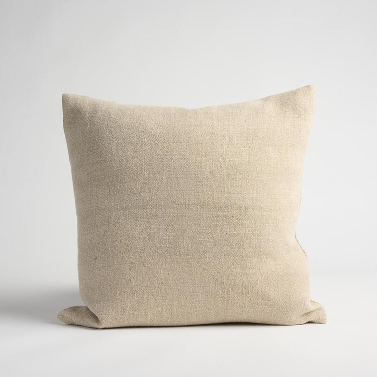 Orion Linen Cushion - Natural/Chocolate