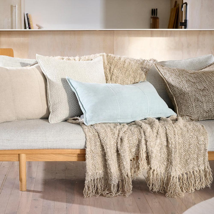 Luca Linen Cushion - Sky
