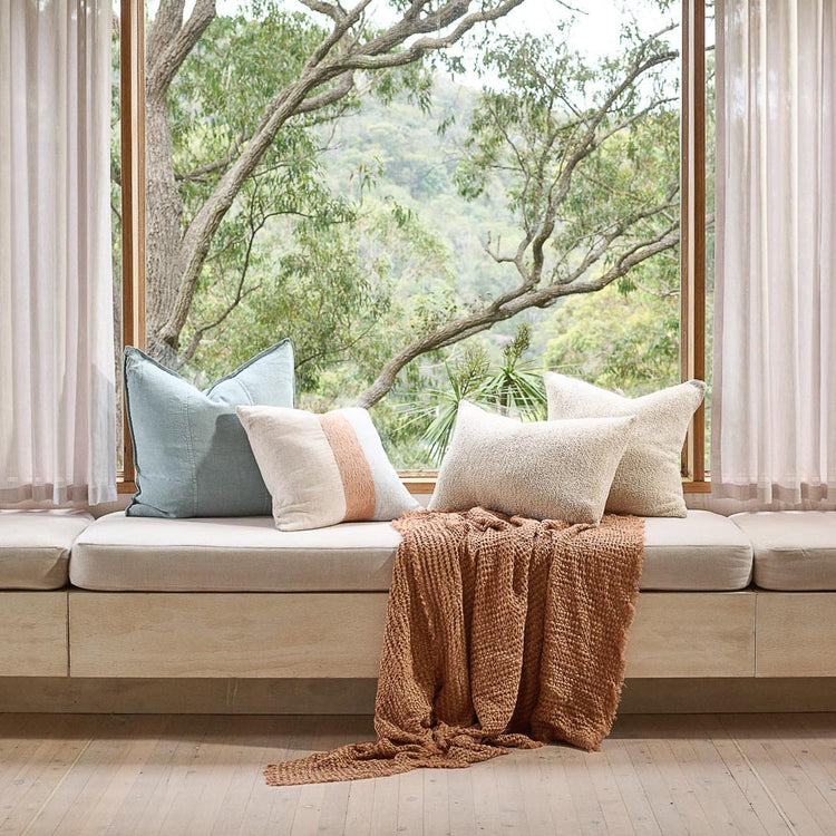 Luca Linen Cushion - Sky