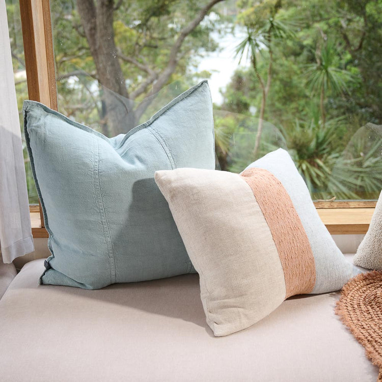 Luca Linen Cushion - Sky