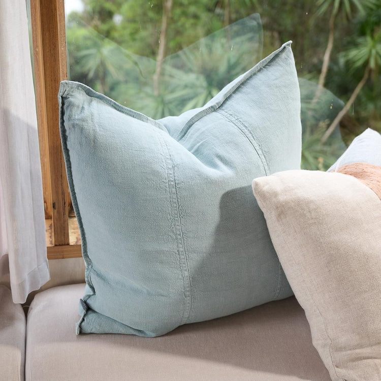 Luca Linen Cushion - Sky